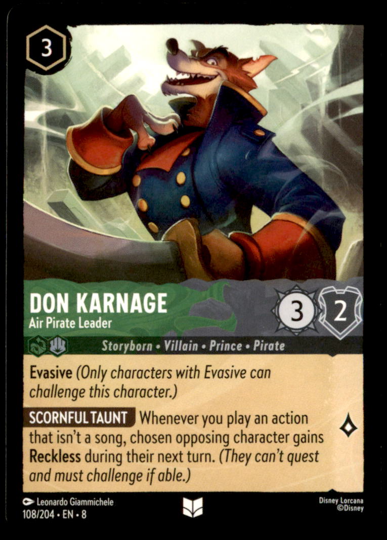 Don Karnage - Air Pirate Leader Uncommon Reign of Jafar 108/204 NM