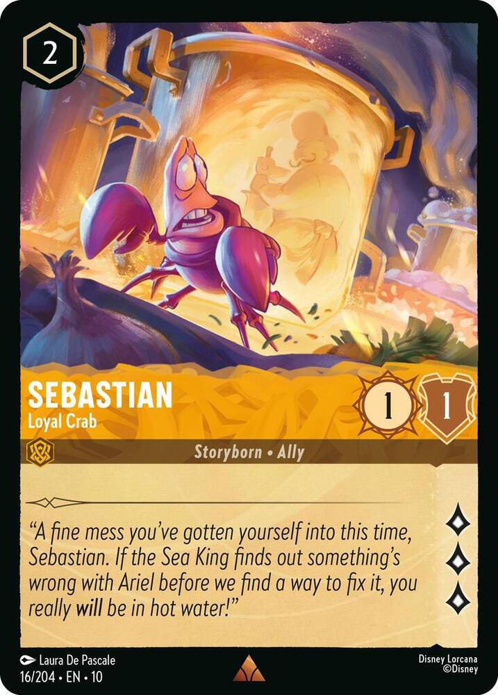 Sebastian - Loyal Crab (cold Foil) Rare Whispers in the Well 16/204 NM