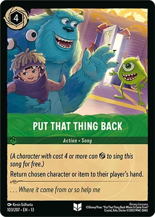 Put That Thing Back Cold Foil Uncommon Attack of the Vine! 103/207 NM
