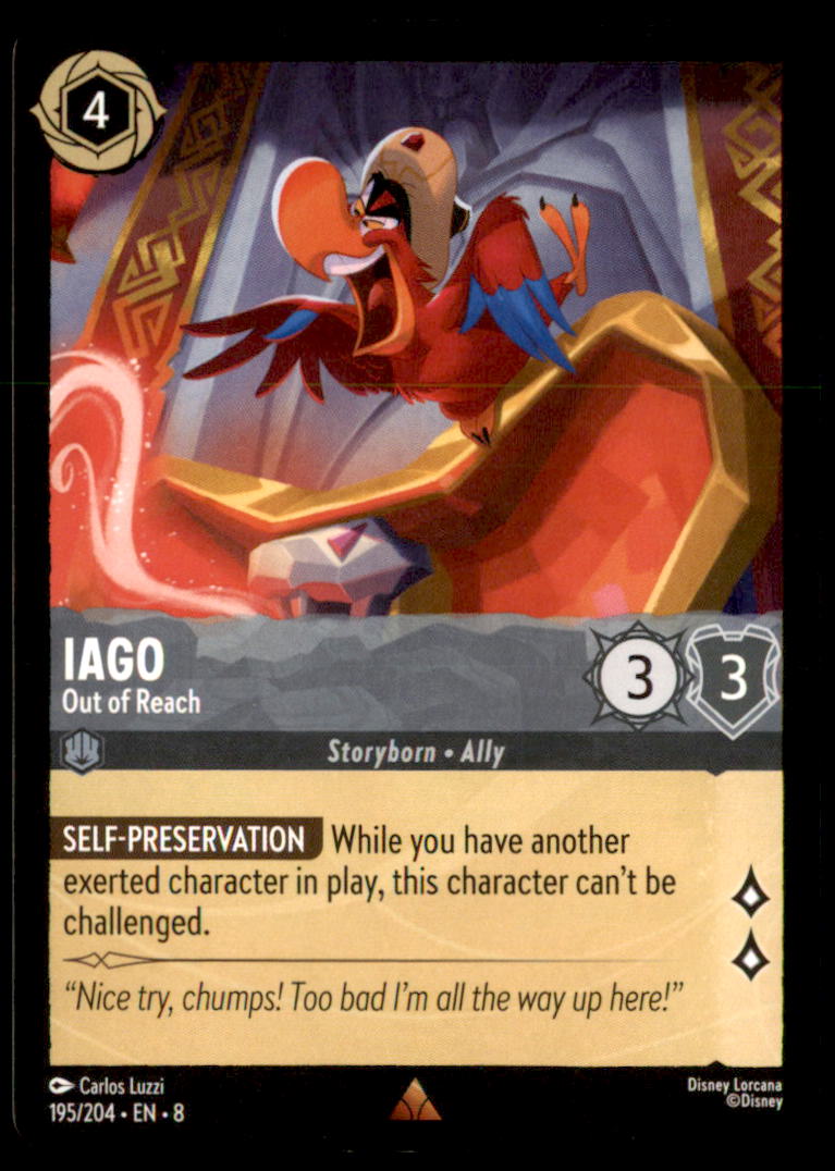 Iago - Out of Reach Rare Reign of Jafar 195/204 NM