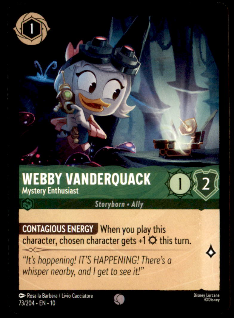 Webby Vanderquack - Mystery Enthusiast Common Whispers in the Well 73/204 NM