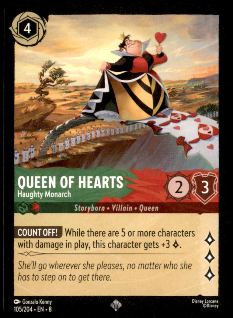 Queen of Hearts - Haughty Monarch Super Rare Reign of Jafar 105/204 NM