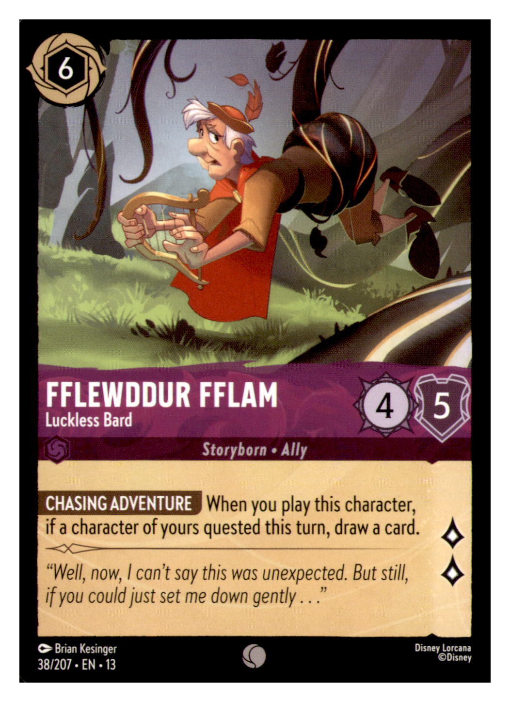 Fflewddur Fflam - Luckless Bard Common Attack of the Vine! 38/207 NM