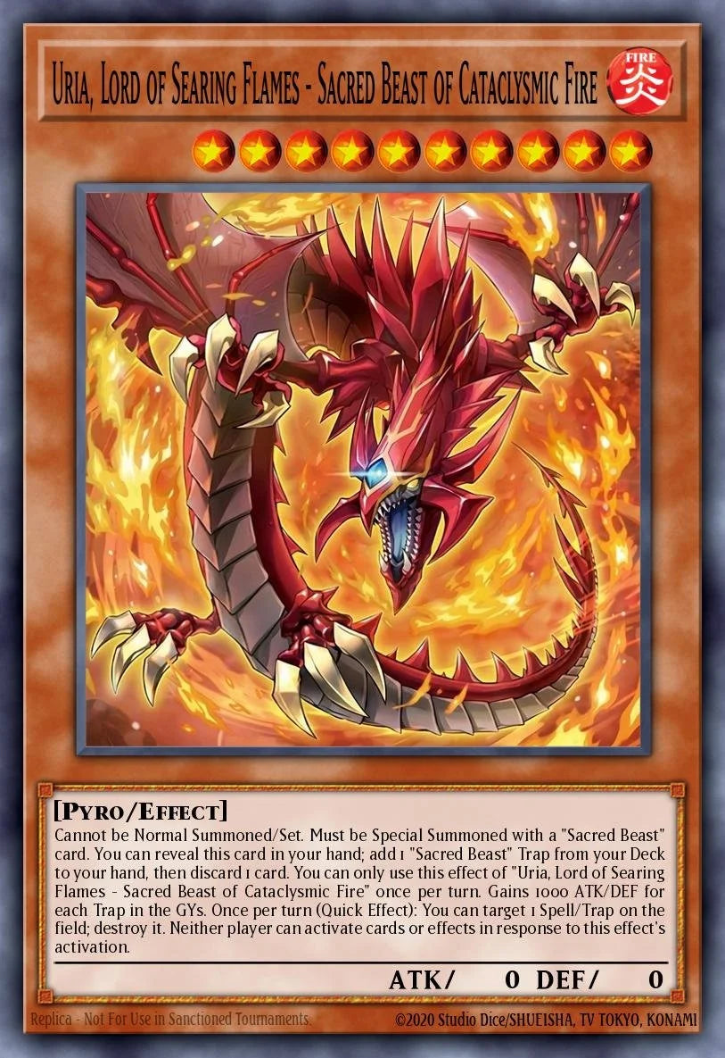 Inferno OF THE Sacred Beasts - Uria, Lord OF Searing Flames - CORI-EN005 - 1st Edition - Super Rare