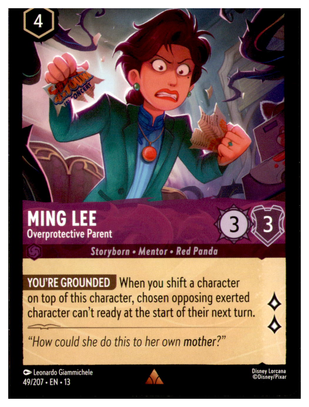 Ming Lee - Overprotective Parent Rare Attack of the Vine! 49/207 NM
