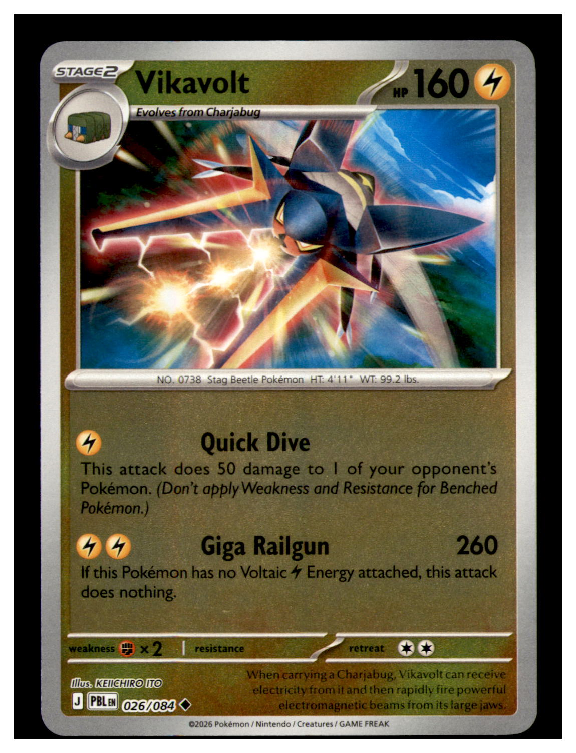 Vikavolt Reverse Holo Uncommon ME05: Pitch Black 026/084 NM