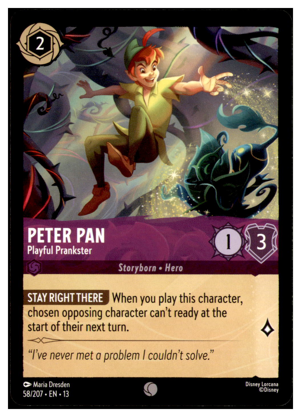 Peter Pan - Playful Prankster Common Attack of the Vine! 58/207 NM