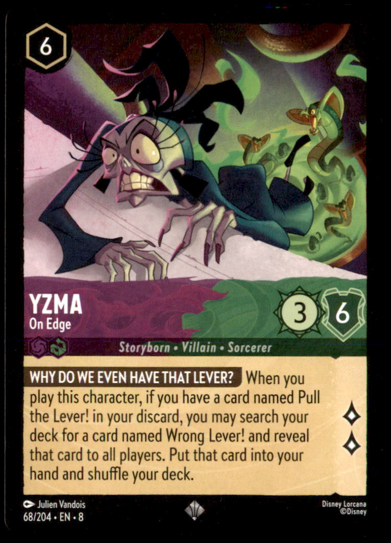Yzma - On Edge Super Rare Reign of Jafar 68/204 NM