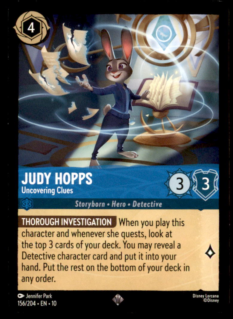 Judy Hopps - Uncovering Clues Super Rare Whispers in the Well 156/204 NM