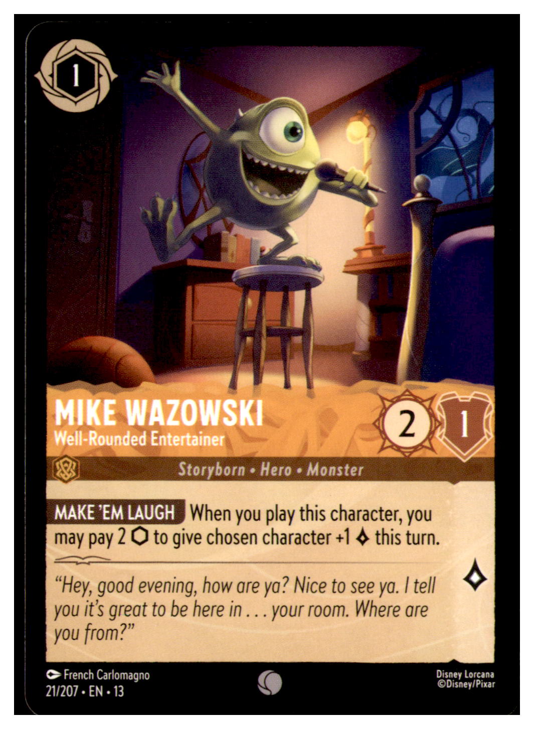 Mike Wazowski - Well-Rounded Entertainer Common Attack of the Vine! 21/207 NM