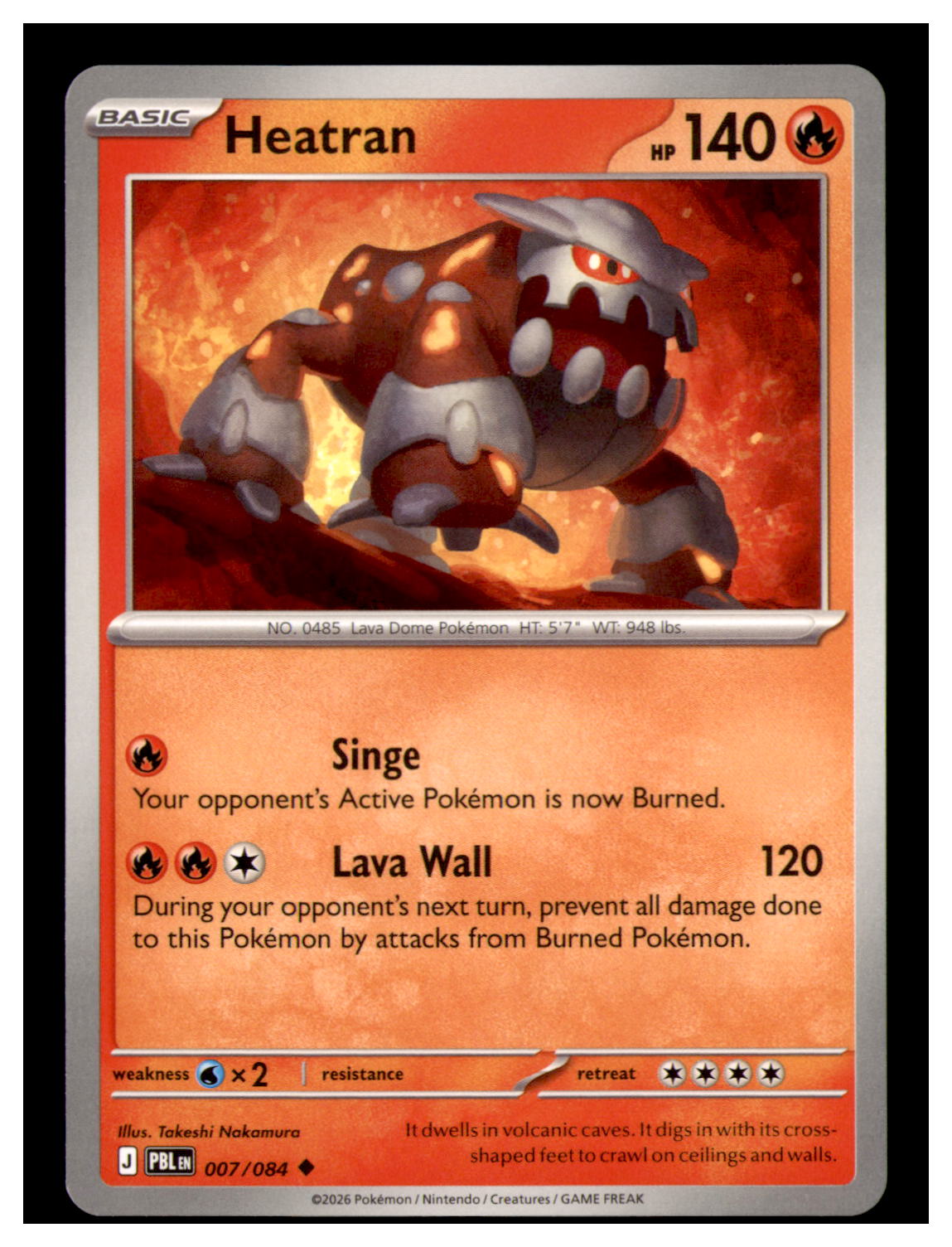 Heatran Uncommon ME05: Pitch Black 007/084 NM