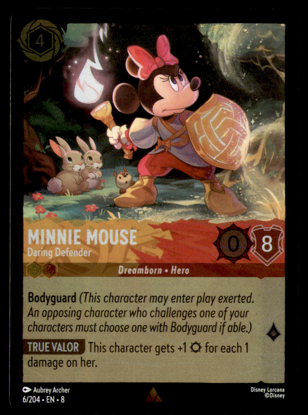 Minnie Mouse - Daring Defender Cold Foil Rare Reign of Jafar 6/204 NM