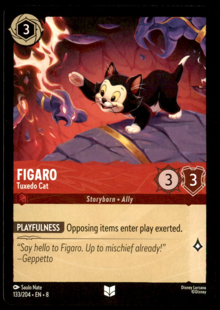 Figaro - Tuxedo Cat Uncommon Reign of Jafar 133/204 NM