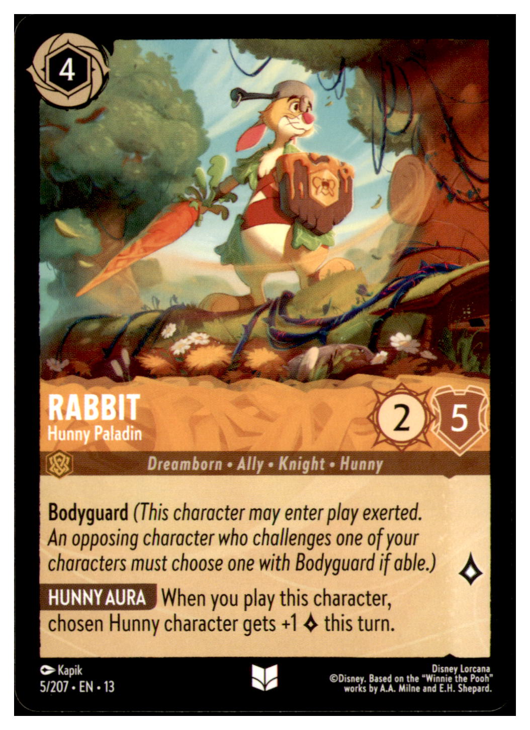 Rabbit - Hunny Paladin Uncommon Attack of the Vine! 5/207 NM