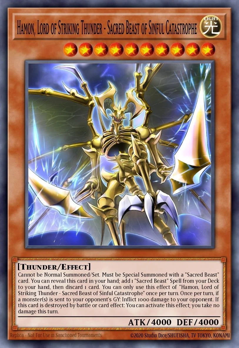 Calamity OF THE Sacred Beasts - Hamon, Lord OF Striking Thunder - CORI-EN006 - 1st Edition - Super Rare