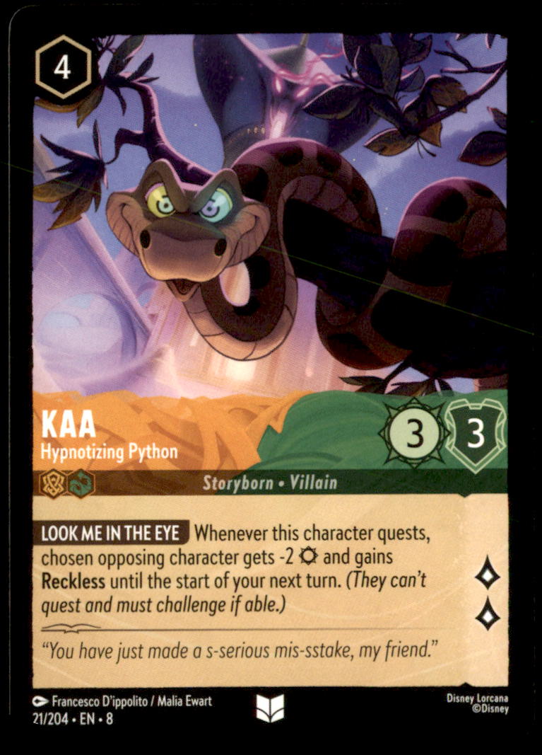 Kaa - Hypnotizing Python Uncommon Reign of Jafar 21/204 NM