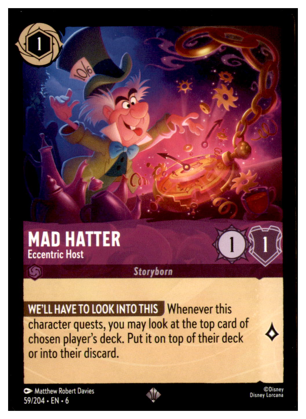 Mad Hatter - Eccentric Host Super Rare Azurite Sea 59/204 NM