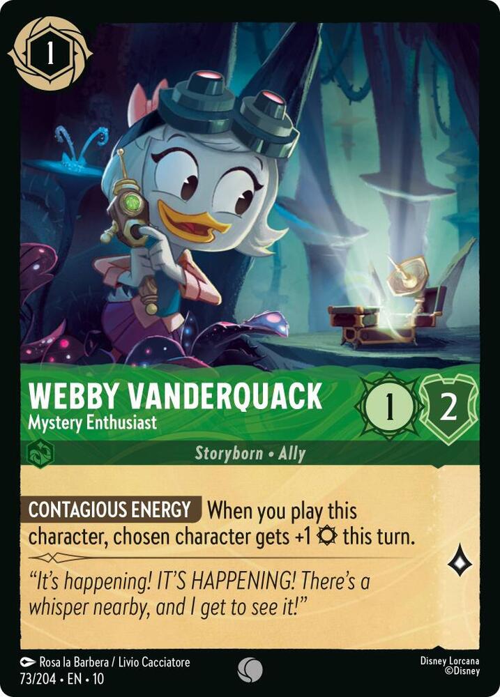 Webby Vanderquack - Mystery Enthusiast (Cold Foil) Common Whispers in the Well 73/204 NM
