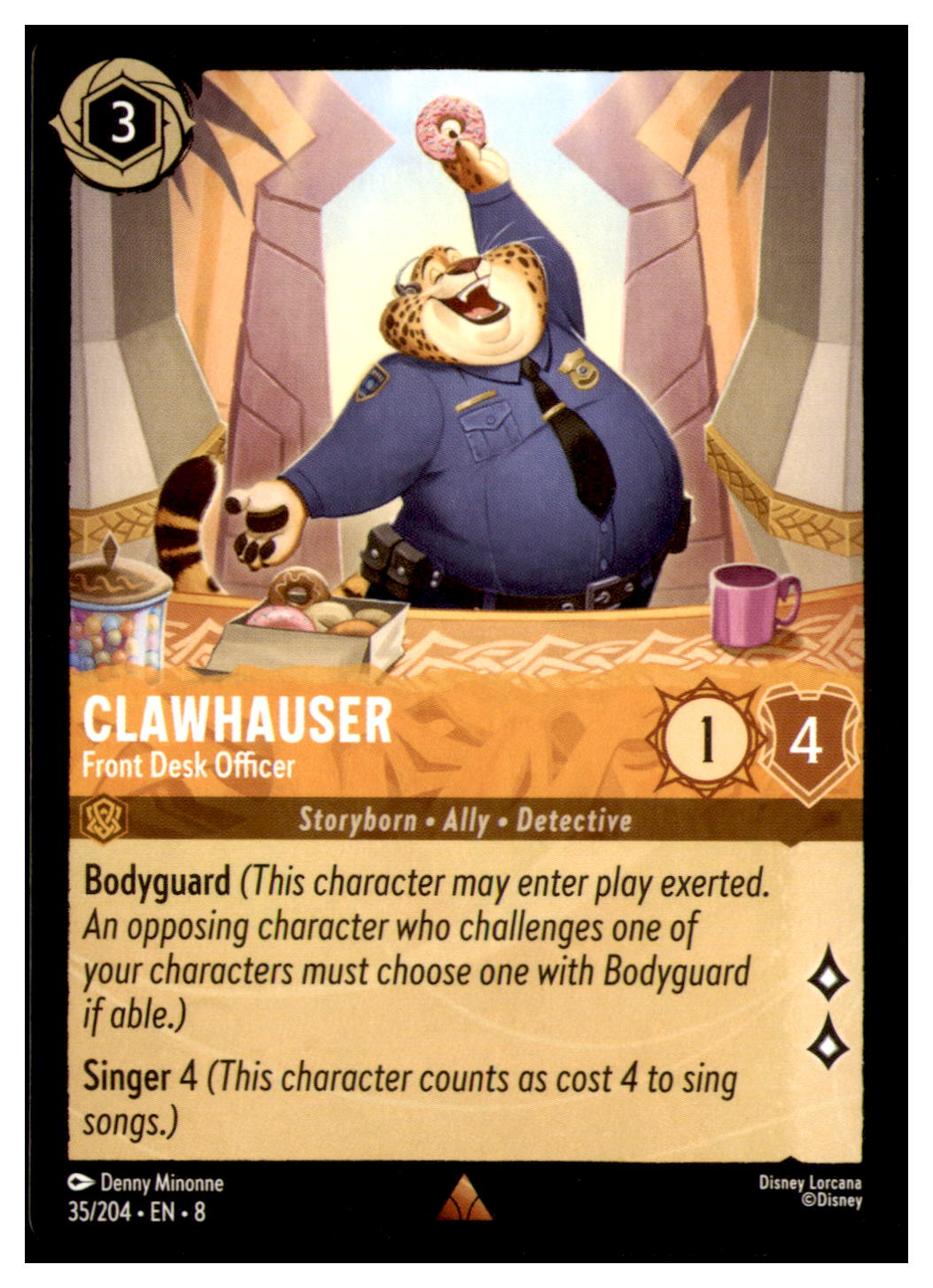 Clawhauser - Front Desk Officer Rare Reign of Jafar 35/204 NM