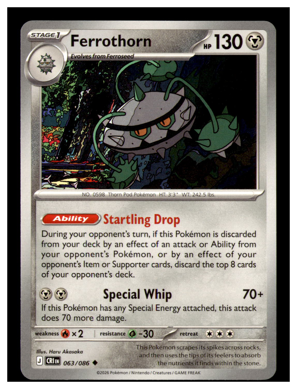 Ferrothorn Uncommon ME04: Chaos Rising 063/086 NM