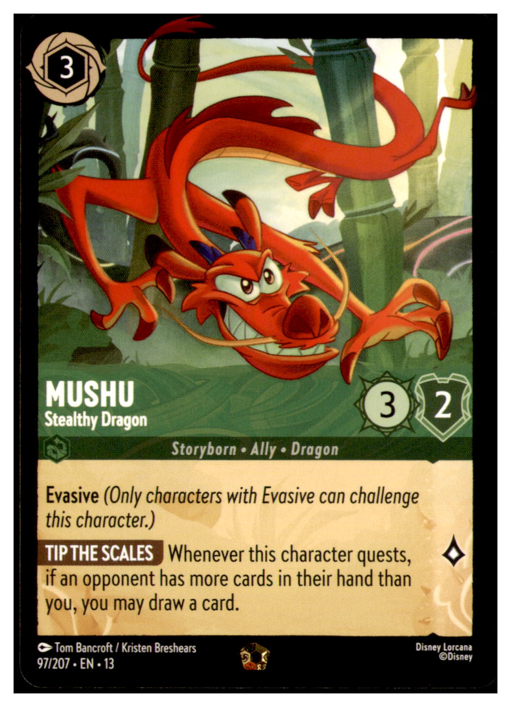 Mushu - Stealthy Dragon Legendary Attack of the Vine! 97/207 NM