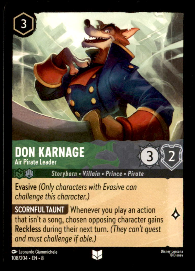 Don Karnage - Air Pirate Leader Uncommon Reign of Jafar 108/204 NM