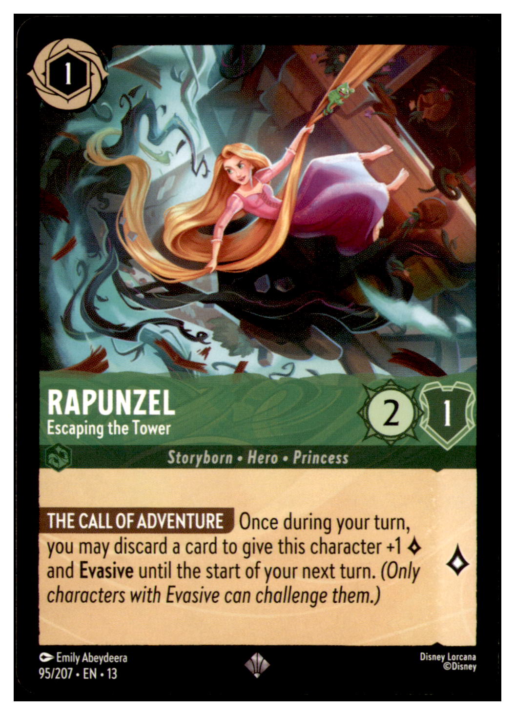 Rapunzel - Escaping the Tower Super Rare Attack of the Vine! 95/207 NM