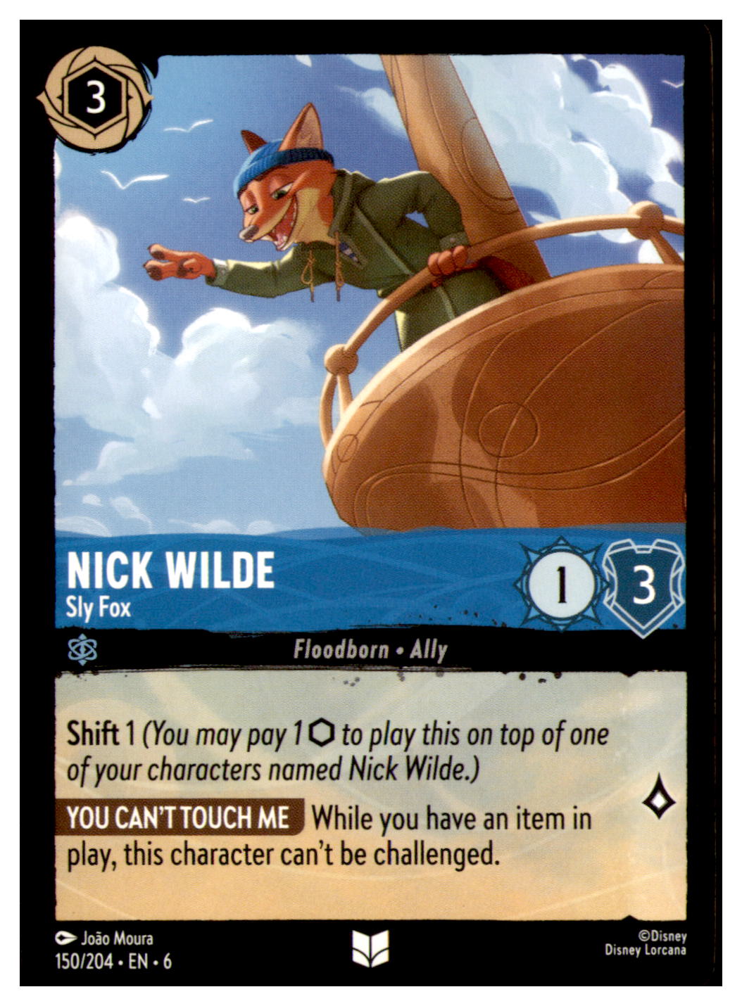 Nick Wilde - Sly Fox Uncommon Azurite Sea 150/204 NM
