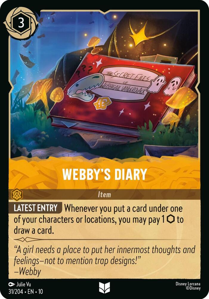 Webby's Diary Cold Foil Uncommon Whispers in the Well 31/204 NM