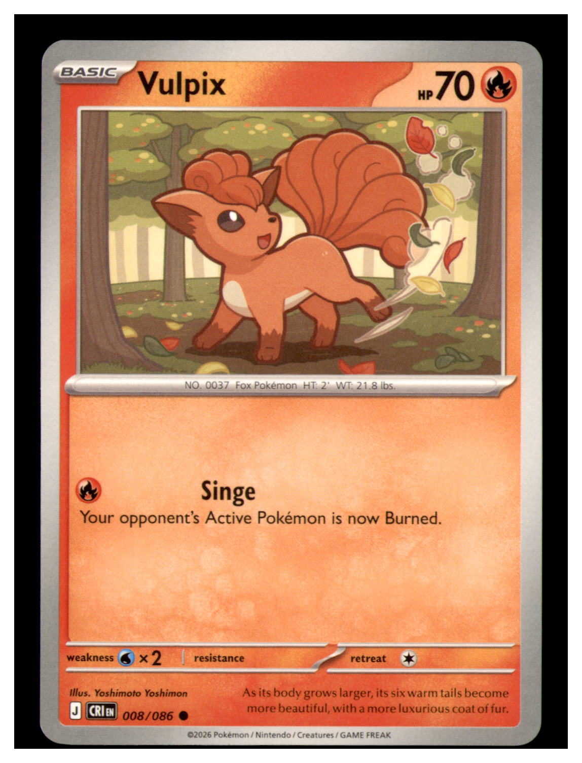 Vulpix Common ME04: Chaos Rising 008/086 NM