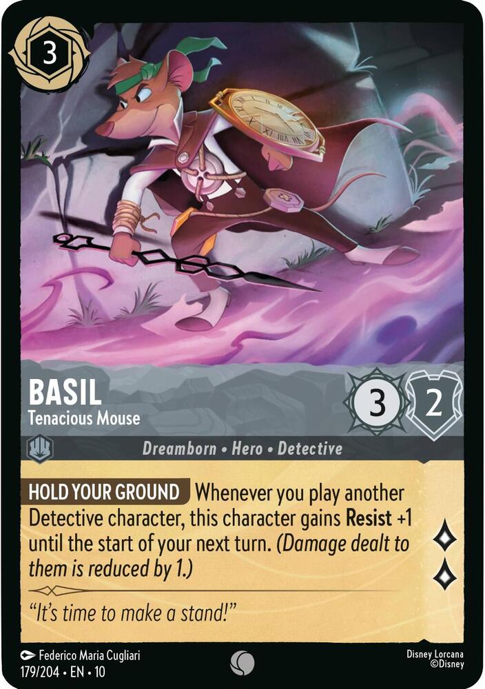 Basil - Tenacious Mouse Cold Foil Common Whispers in the Well 179/204 NM