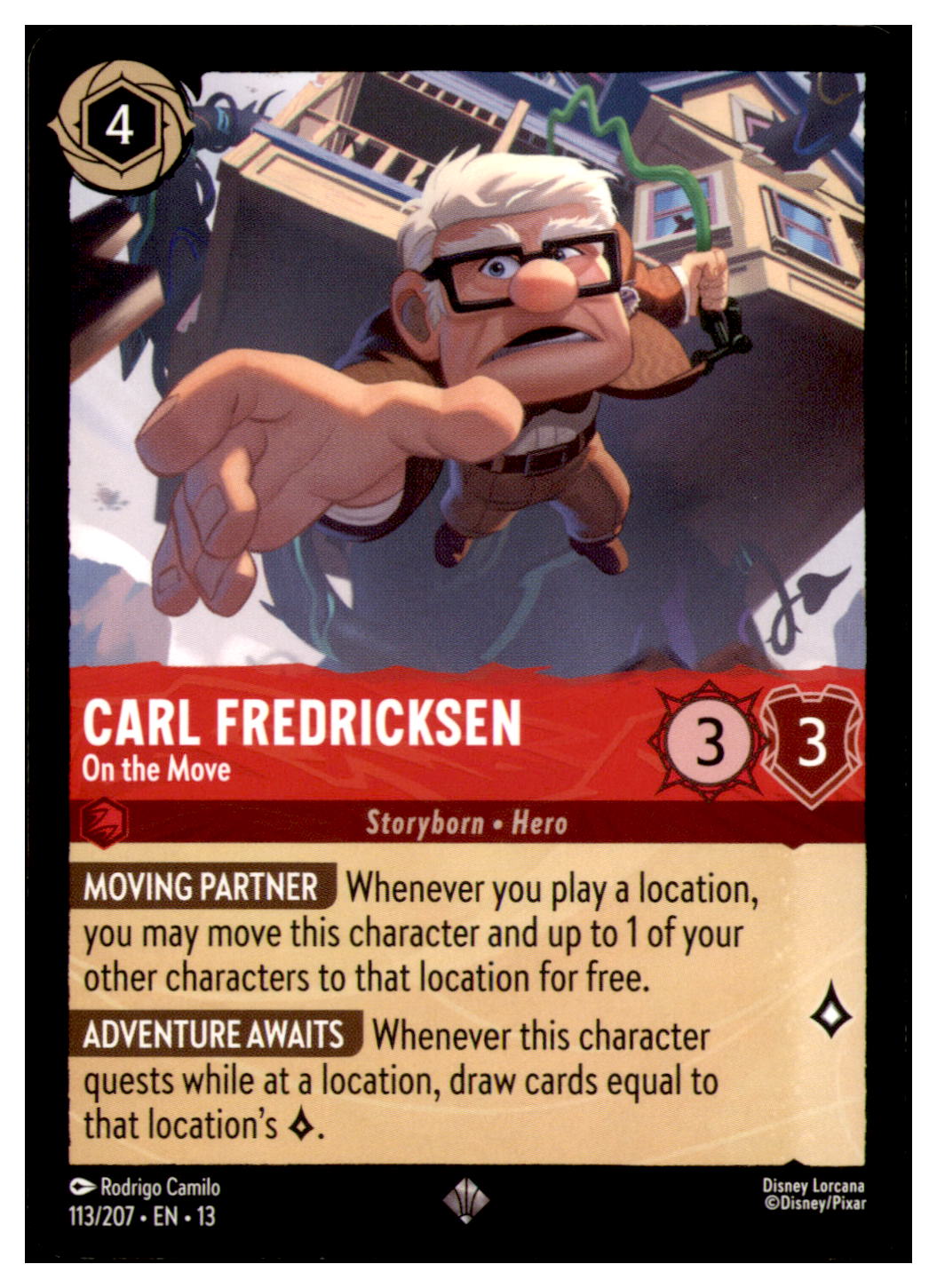 Carl Fredricksen - On the Move Super Rare Attack of the Vine! 113/207 NM