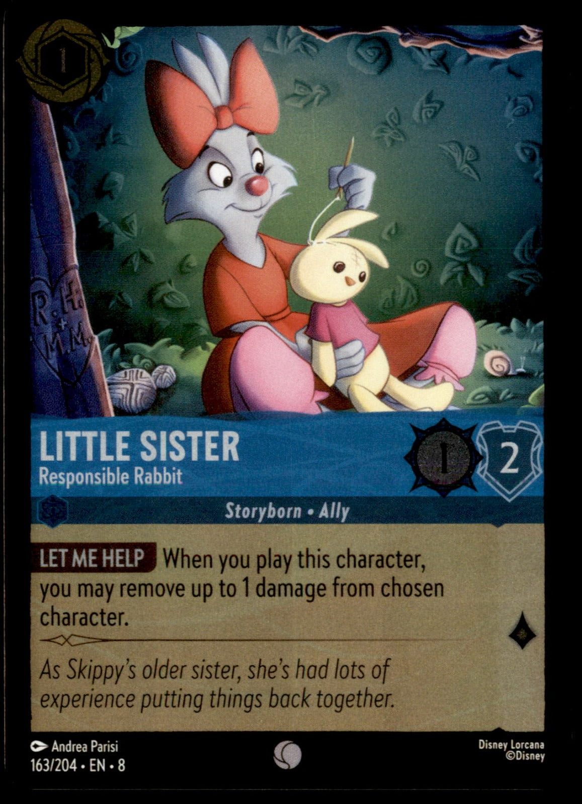 Little Sister - Responsible Rabbit Cold Foil Common Reign of Jafar 163/204 NM