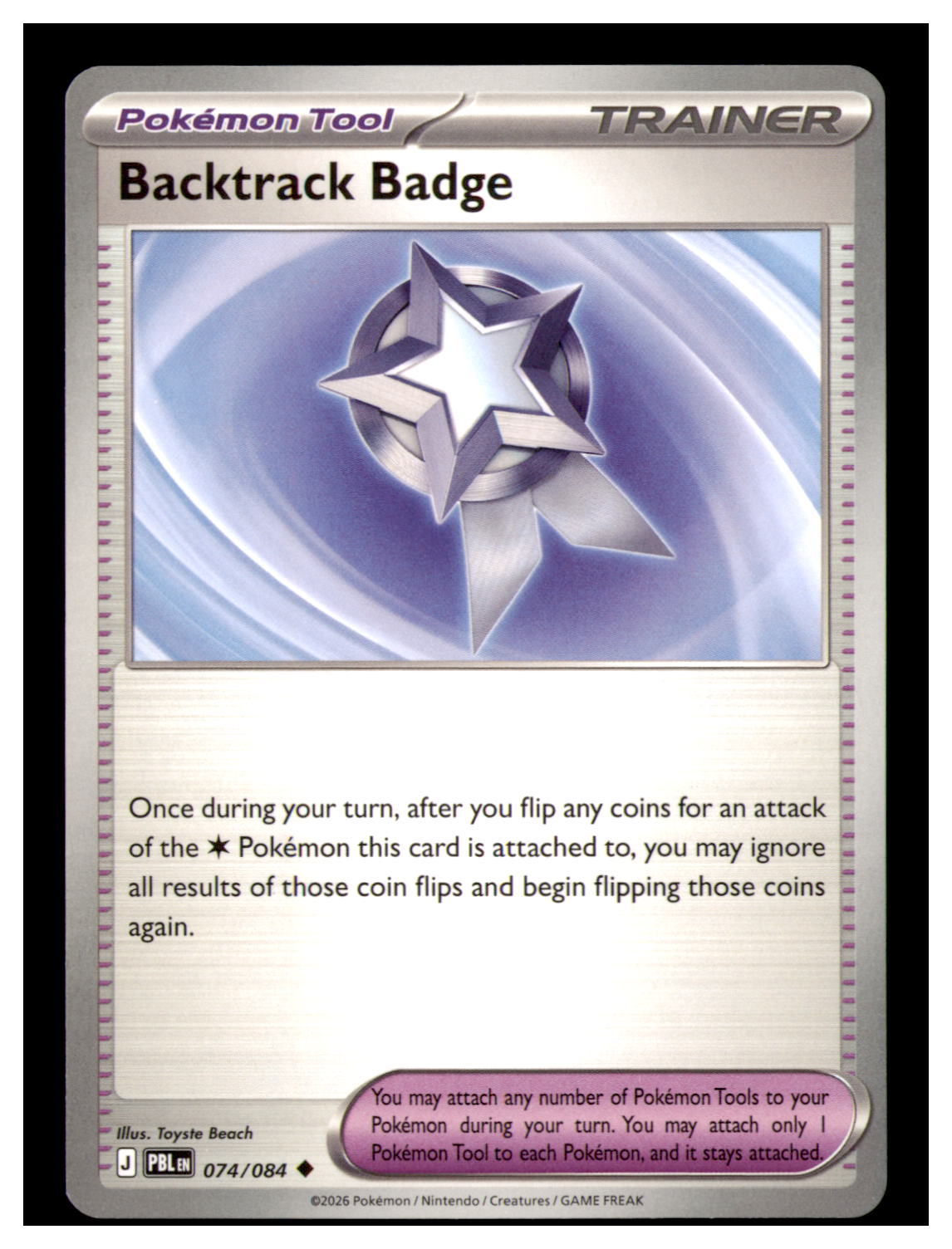 Backtrack Badge Uncommon ME05: Pitch Black 074/084 NM