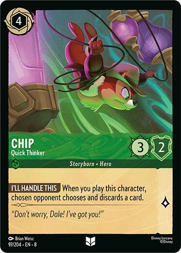 Chip - Quick Thinker Cold Foil Uncommon Reign of Jafar 97/204 NM