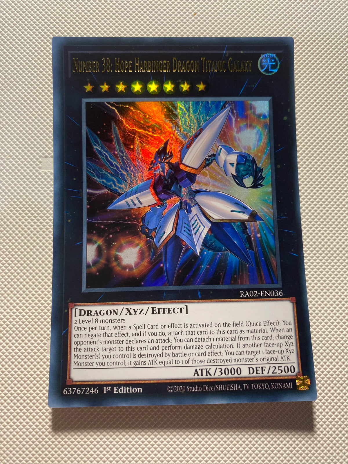 Number 38: Hope Harbinger Dragon Titanic Galaxy Ultra Rare Near Mint