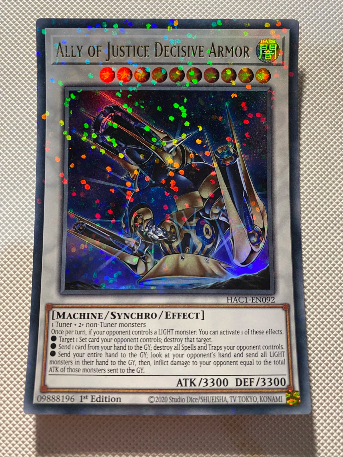 Ally OF Justice Decisive Armor DT Ultra Rare Near Mint