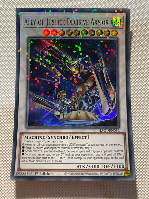 Ally OF Justice Decisive Armor DT Ultra Rare Near Mint