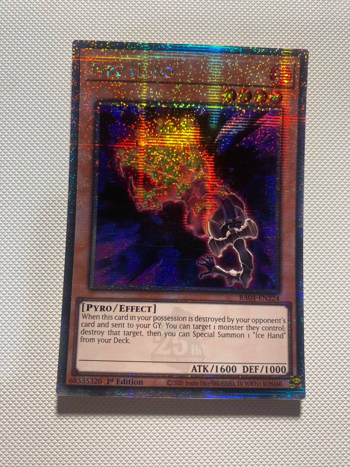 Fire Hand Quarter Century Secret Rare Near Mint