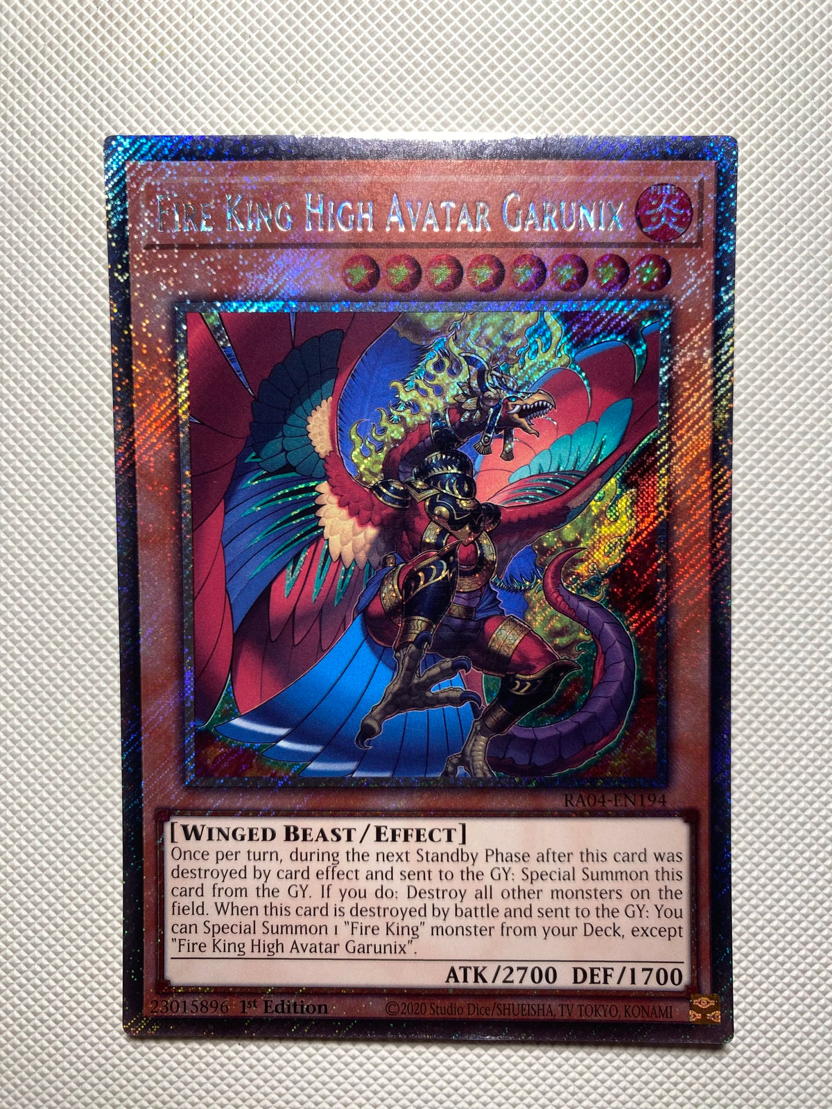 Fire King High Avatar Garunix Platinum Secret Rare