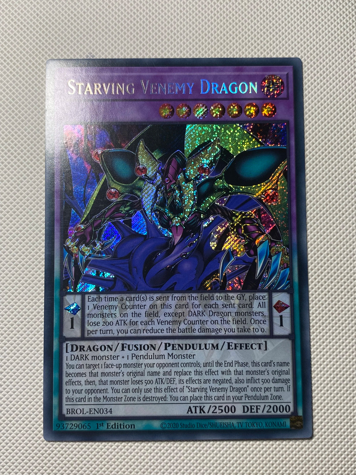 STARVING VENEMY DRAGON Secret Rare
