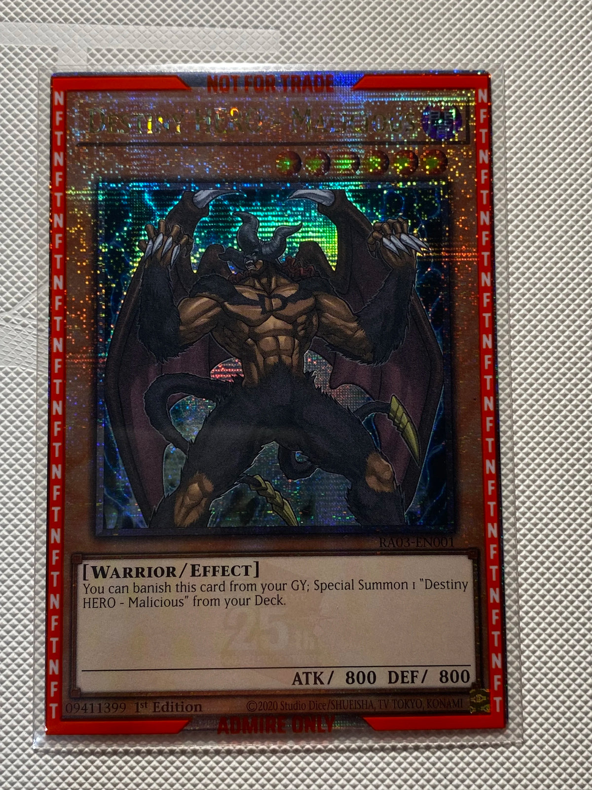 DESTINY HERO - MALICIOUS (American Print) Quarter Century Secret Rare