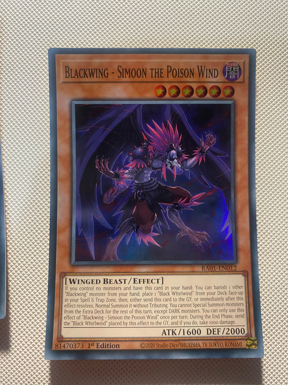 Blackwing - Simoon THE Poison Wind Super Rare Near Mint