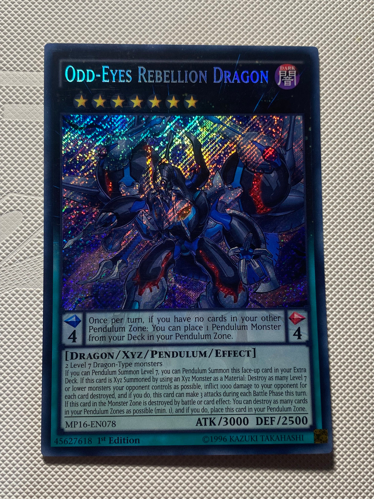 Odd-eyes Rebellion Dragon Secret Rare Near Mint