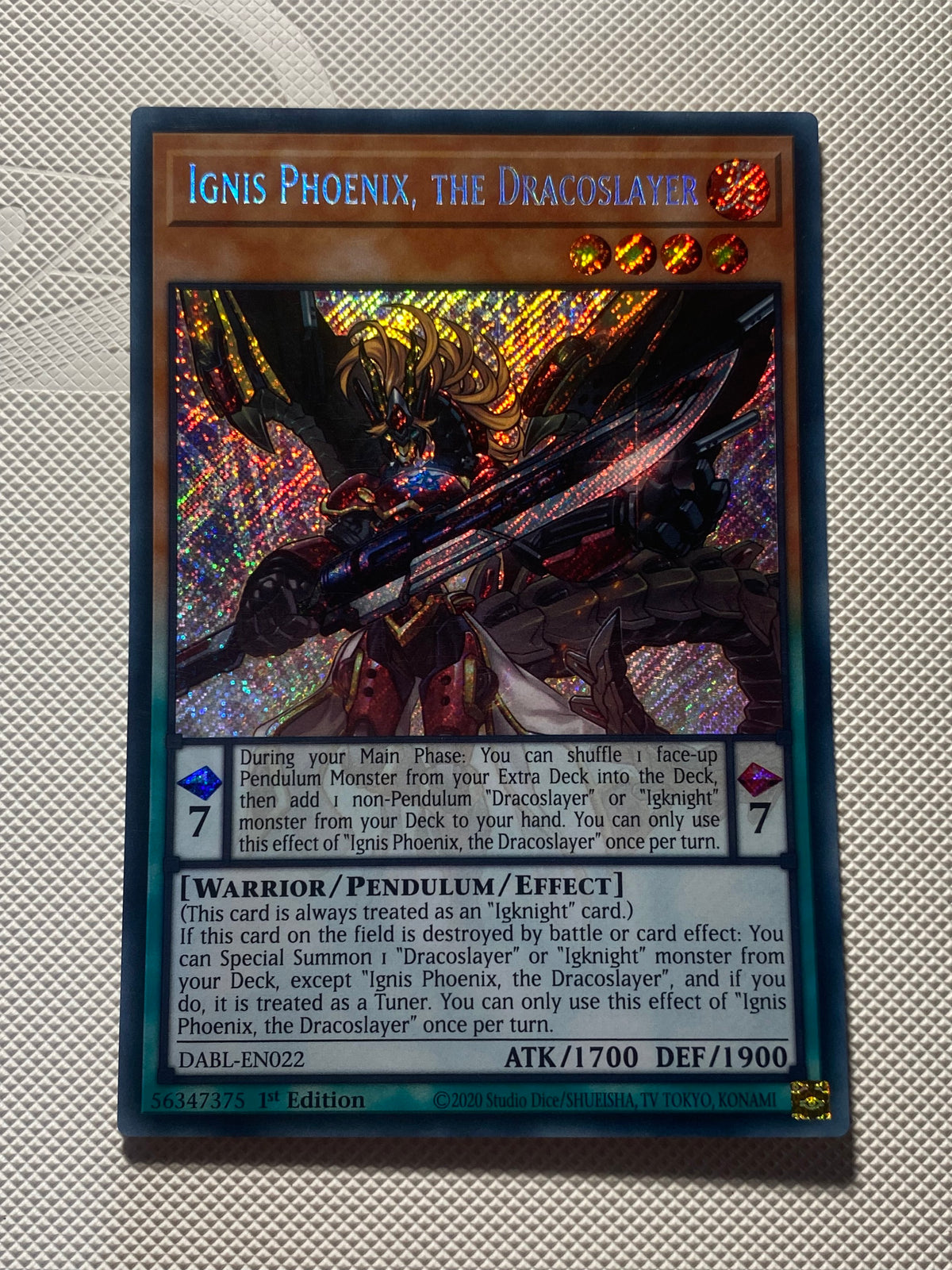 Ignis Phoenix, THE Dracoslayer Secret Rare Near Mint
