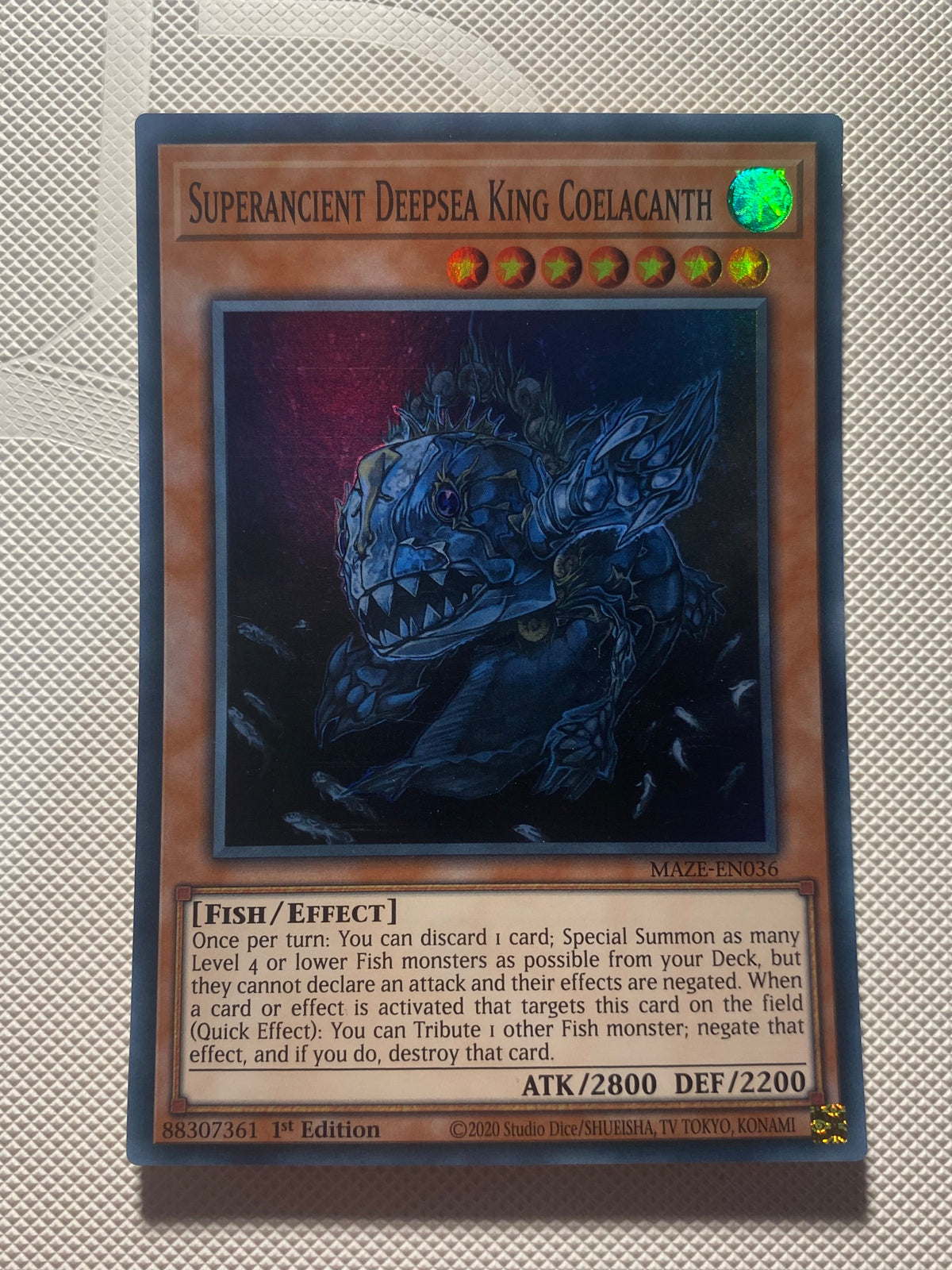 Superancient Deepsea King Coelacanth Super Rare Near Mint