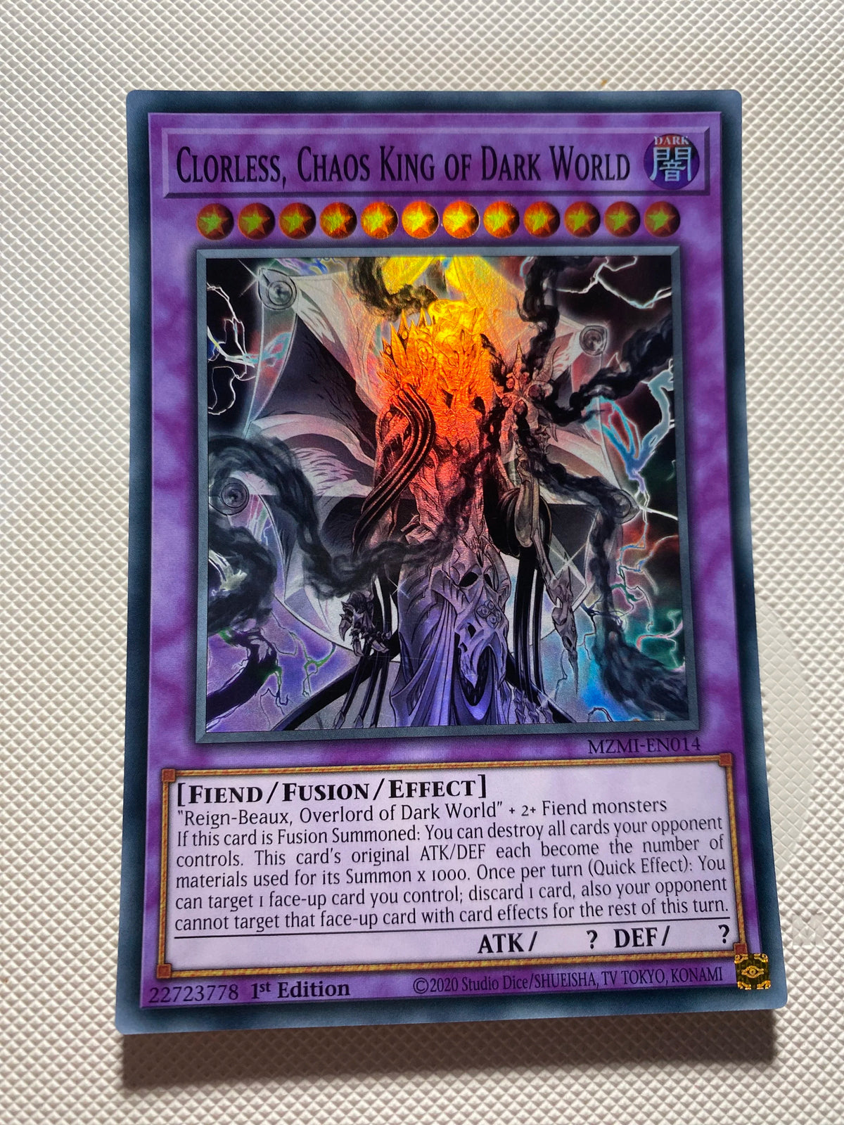 Clorless, Chaos King OF Dark World Super Rare Near Mint