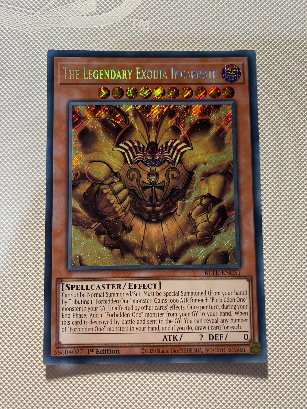 THE Legendary Exodia Incarnate Secret Rare Near Mint