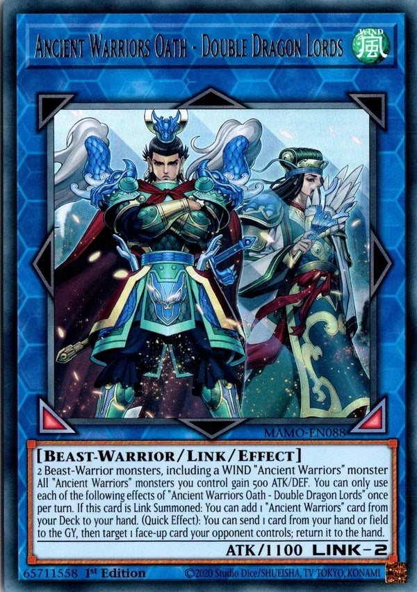 Ancient Warriors Oath - Double Dragon Lords - MAMO-EN088 - 1st Edition - Ultra Rare