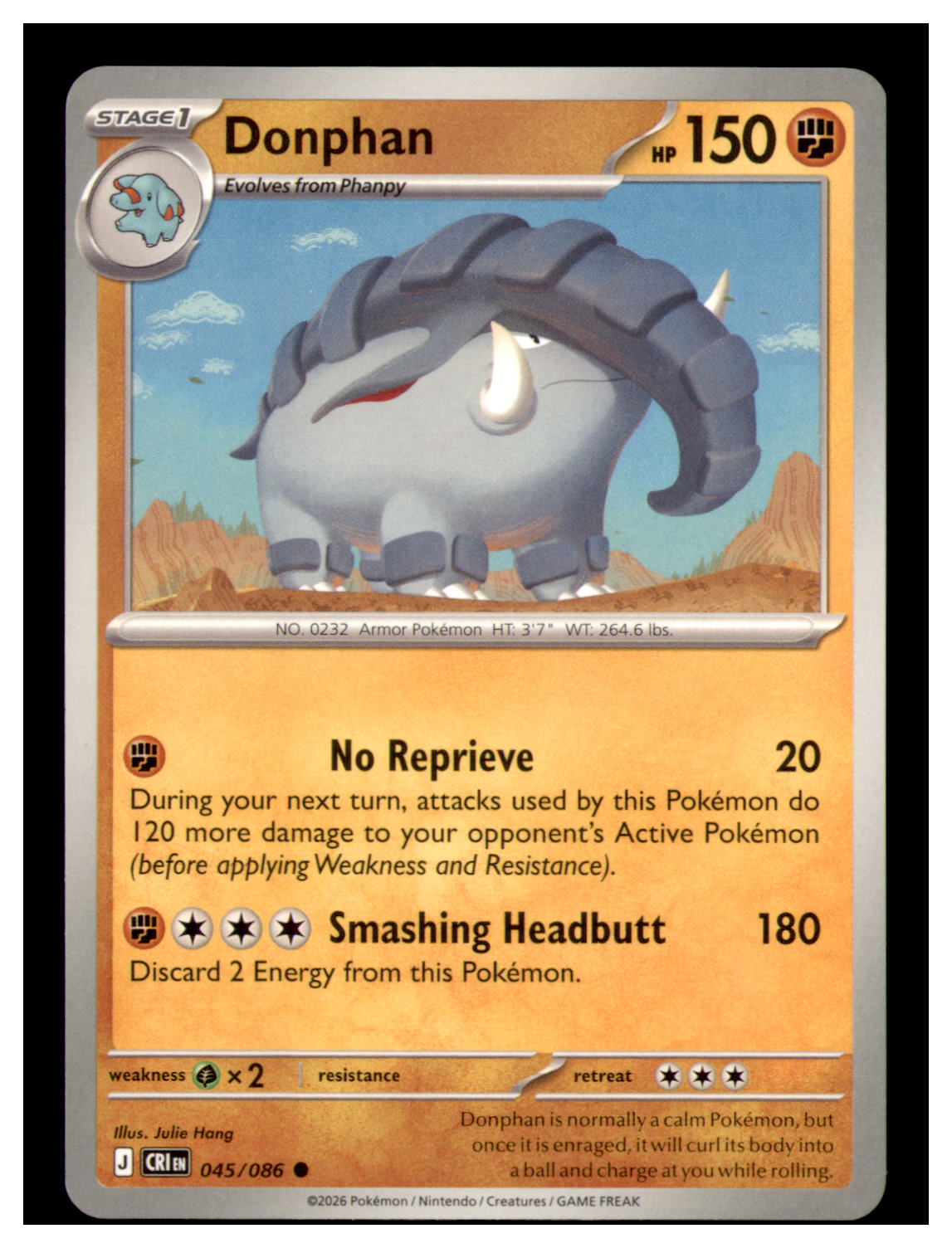 Donphan Common ME04: Chaos Rising 045/086 NM
